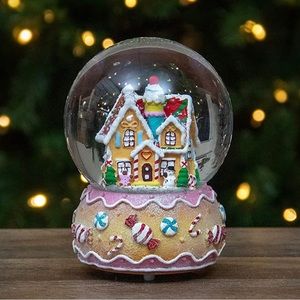NIB Northlight Gingerbread House Musical Water Globe